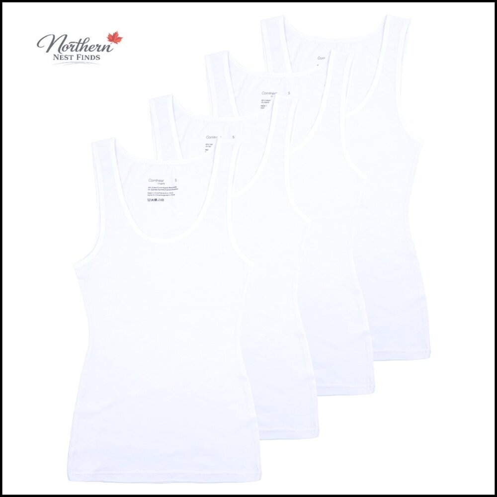 4-Pack Slim-Fit Cotton Spandex Tank Tops for Layering & Comfort